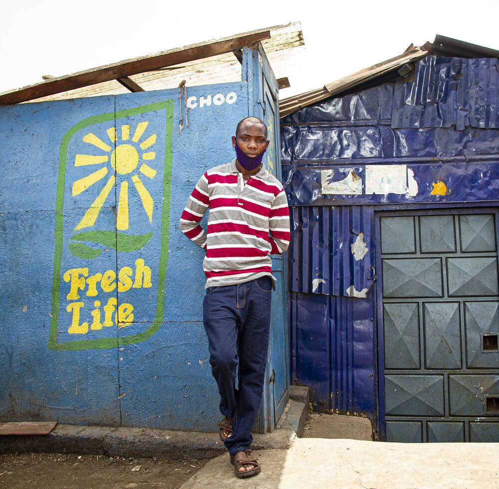 Kenya, Nairobi, Mathare. COVID-19 prevention in slums