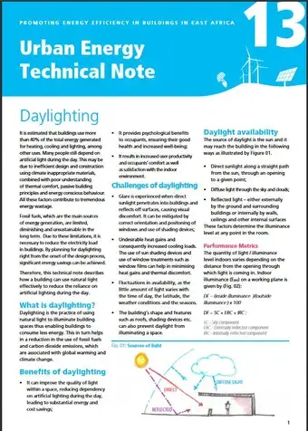 Urban Energy Technical Note 13: Daylighting - cover