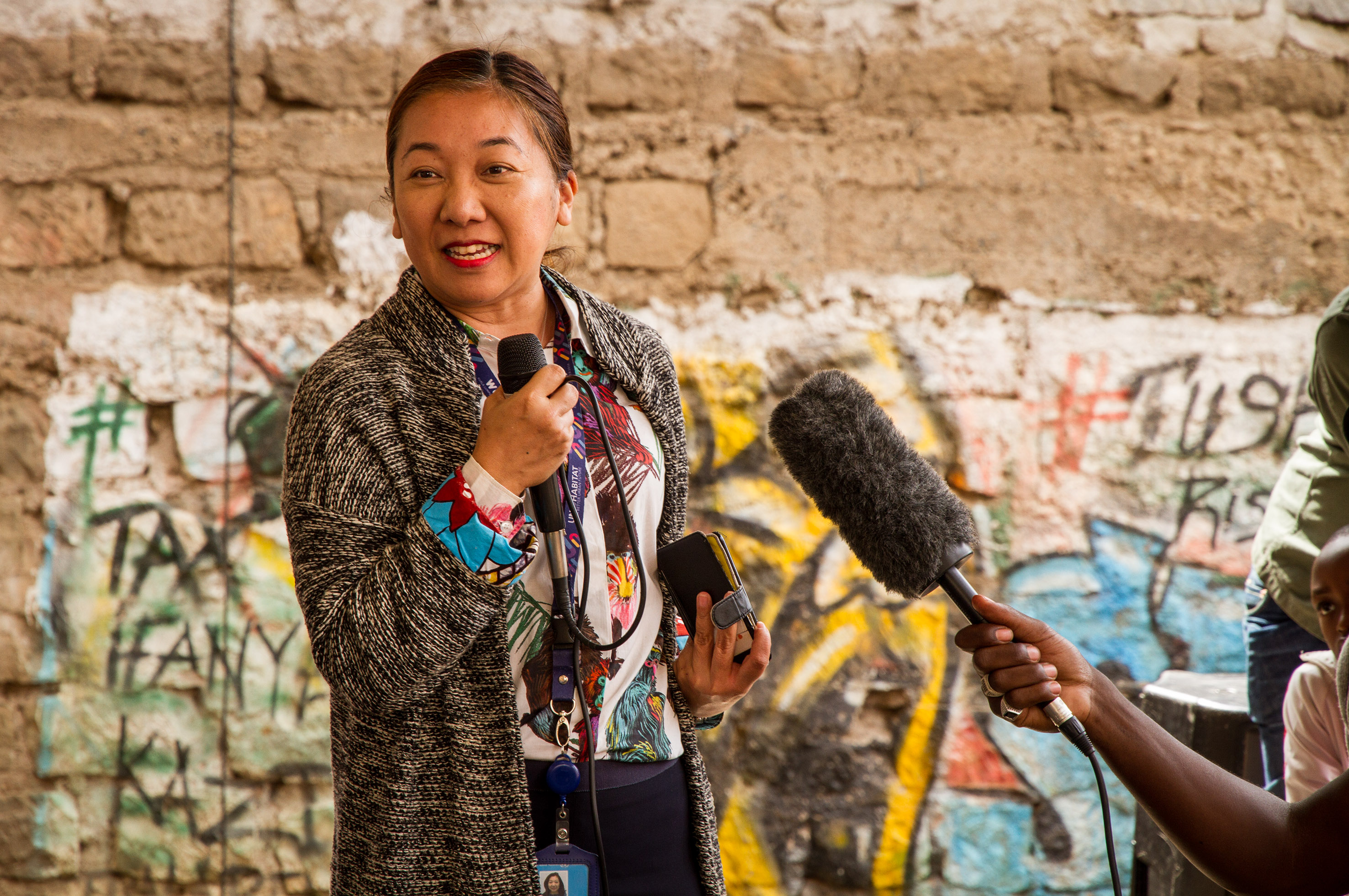 Kazumi Ogawa, UN-Habitat Chief of Staff, at the opening of The Children's Space in Mathare