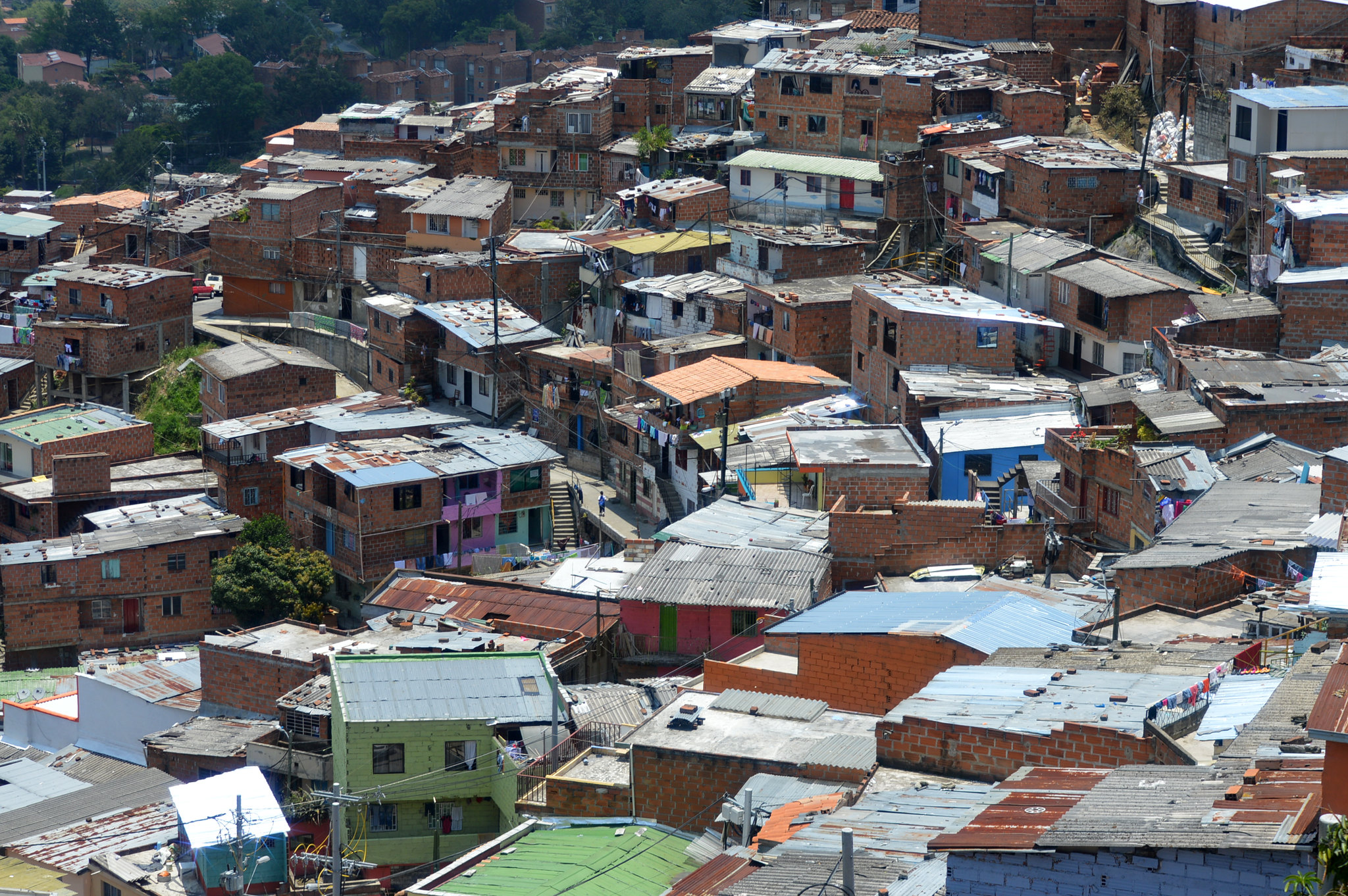 Slum houses in Medellin, Colombia