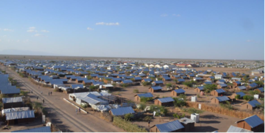 Panorama view of the Kalobeyei settlement in Northern Kenya