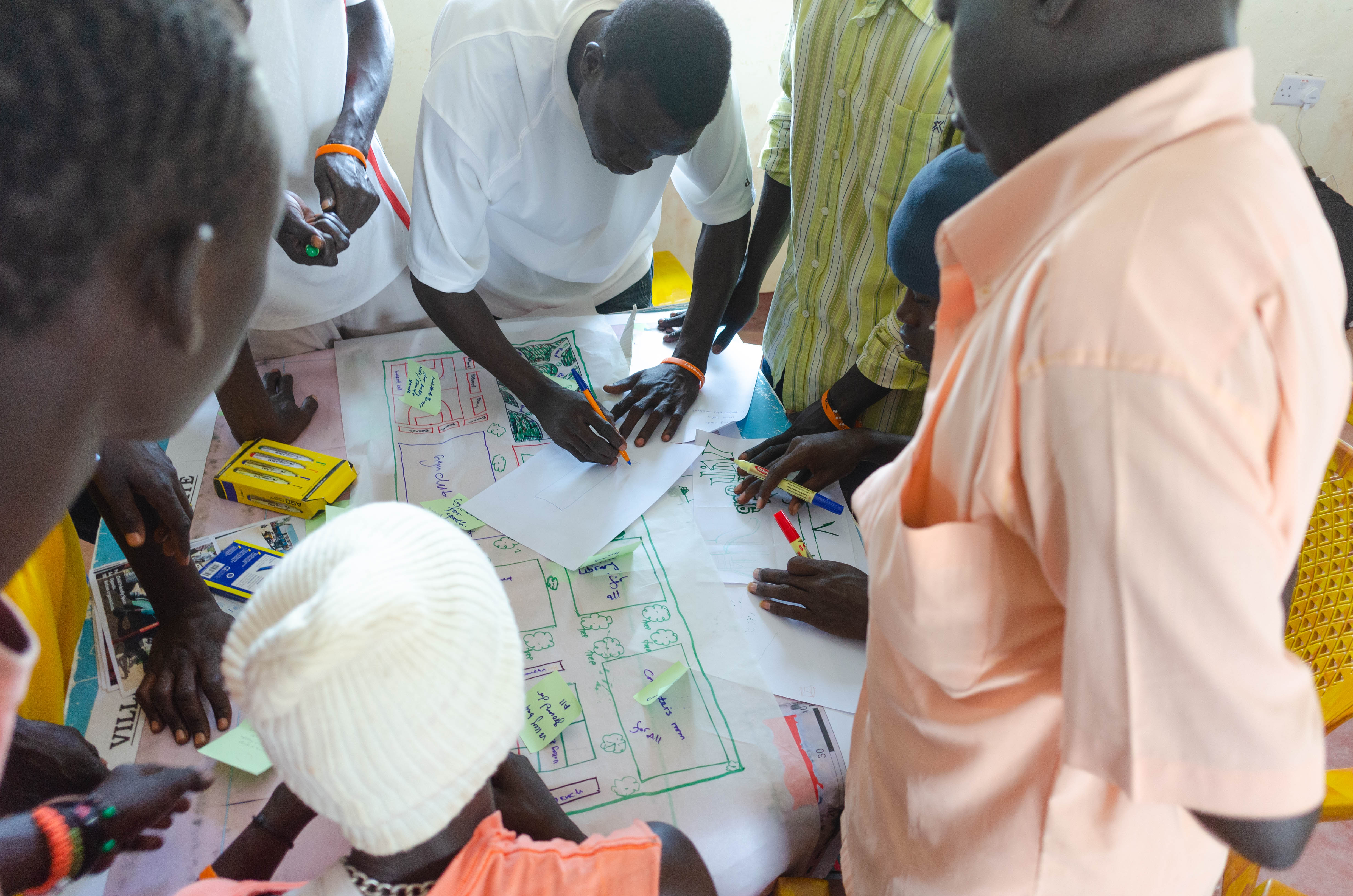 Group two discussing on the details for the design of the public space