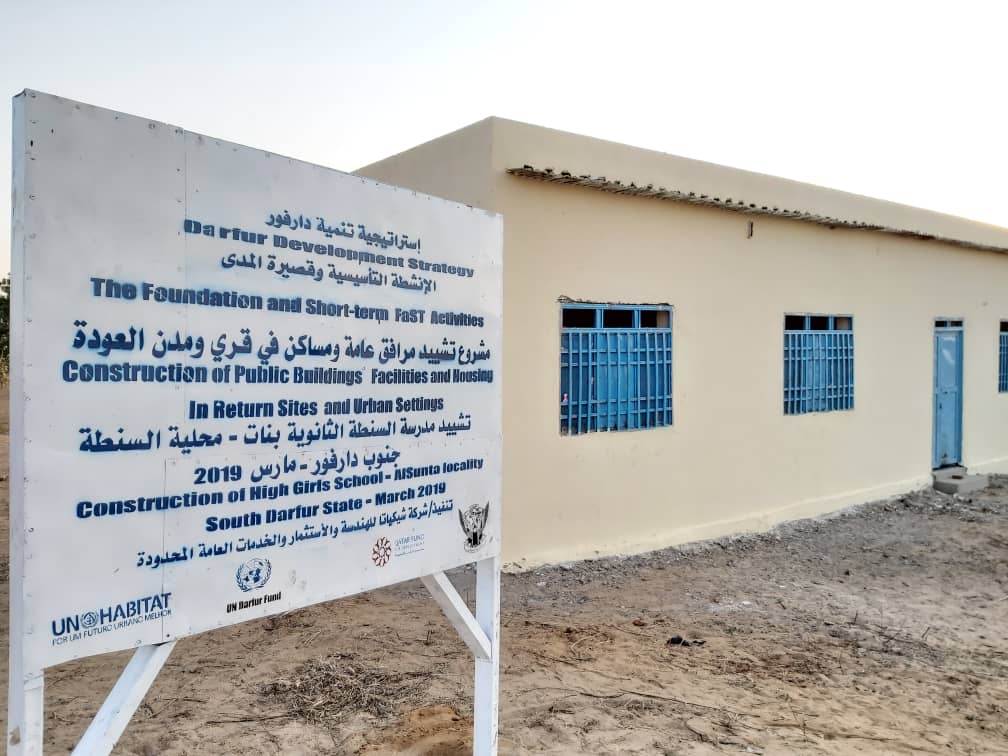 The new school building in the Sunta community, south Sudan.