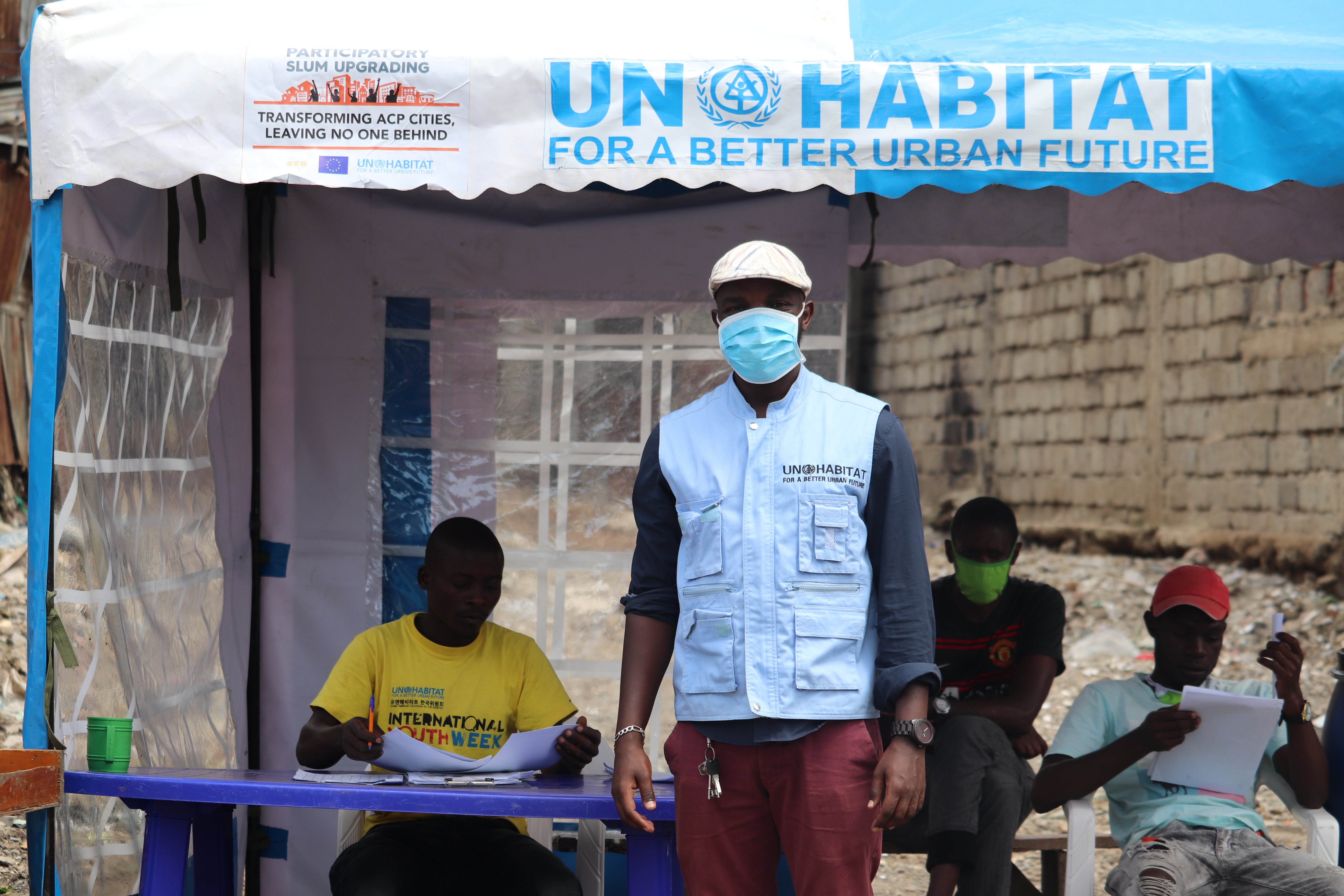 A UN-Habitat supported handwashing facility in the Nairobi informal settlement of Mathare