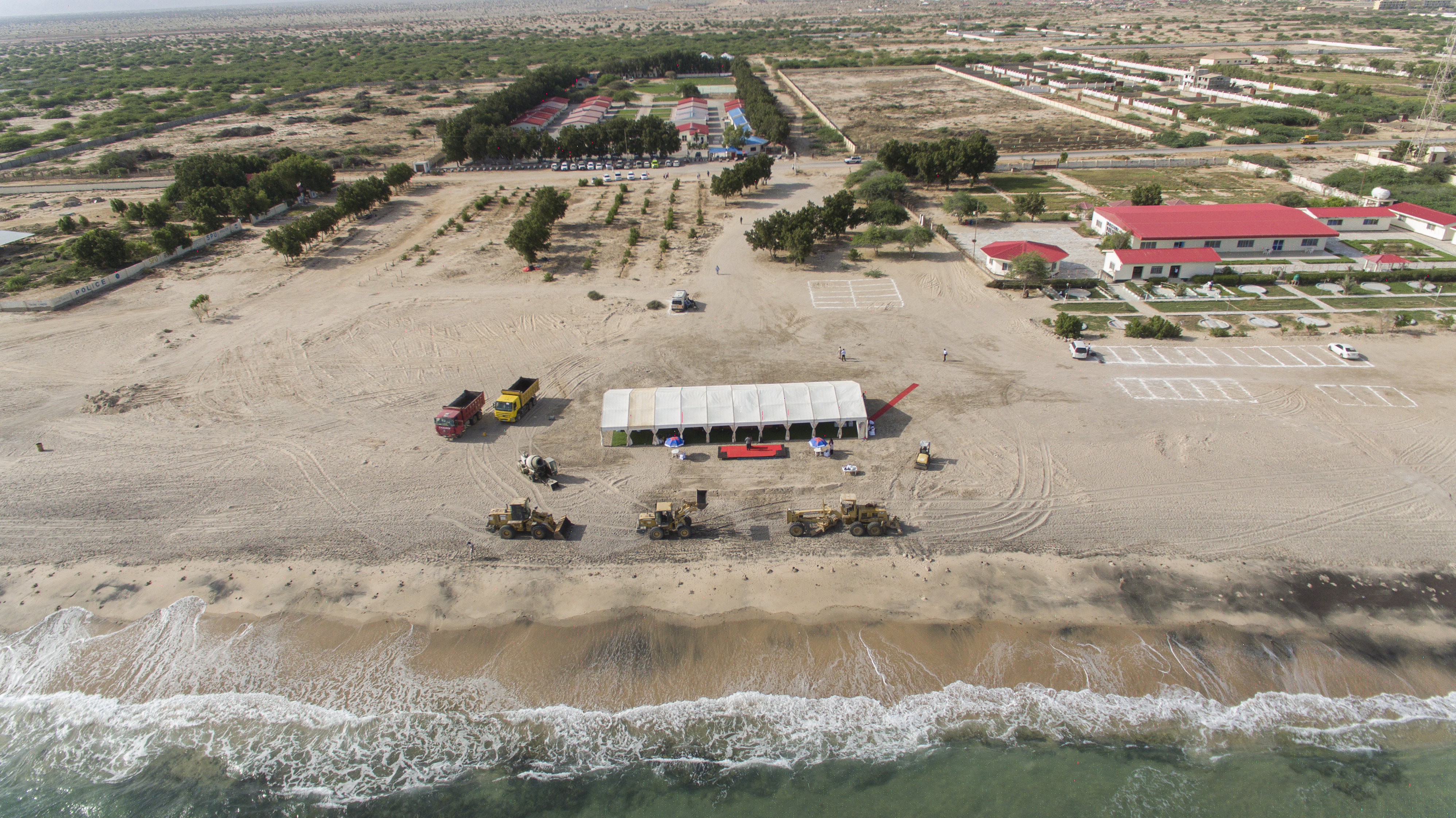 Somaliland Berbera beachfront aerial view May 2021