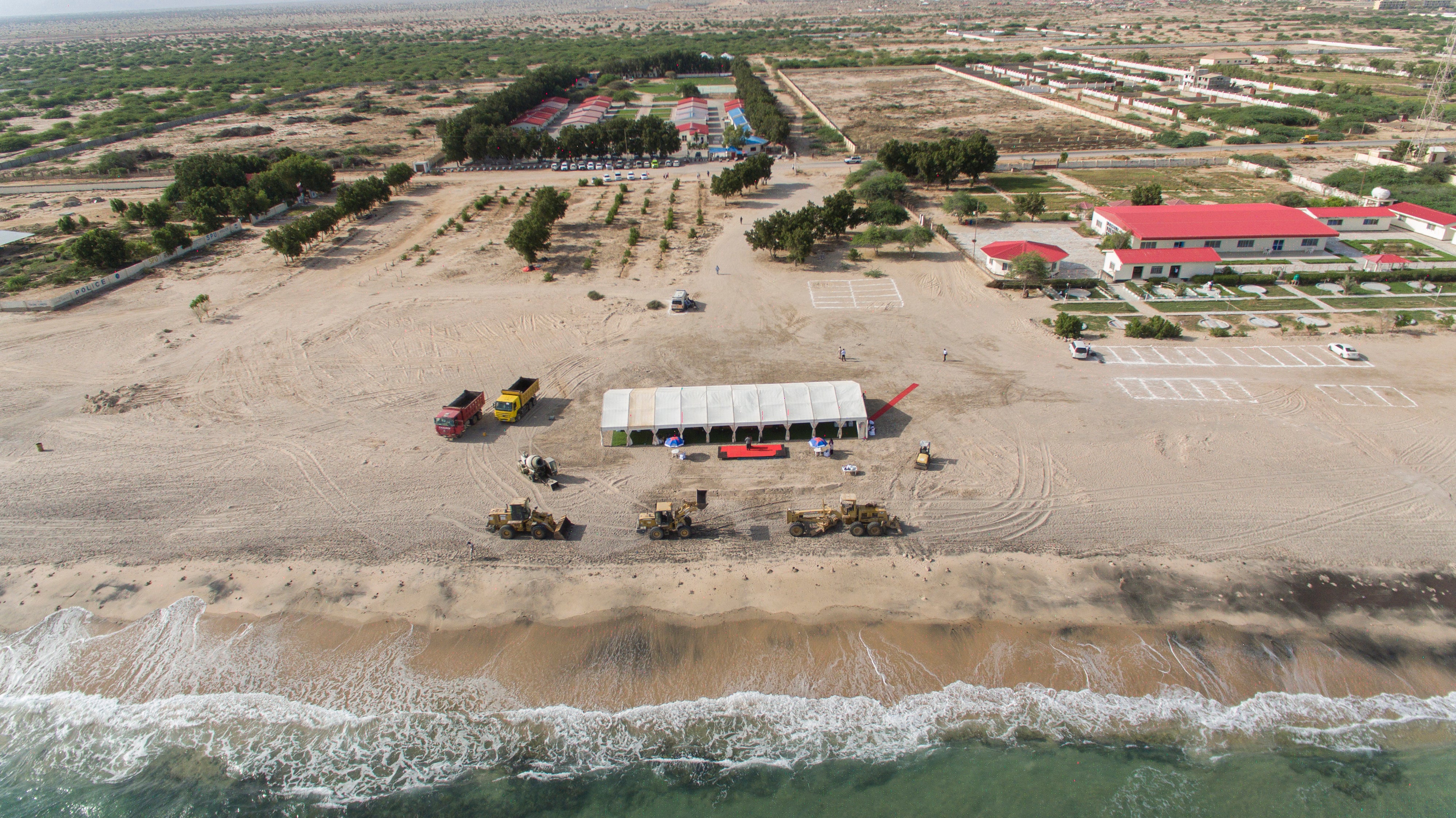 Somaliland Berbera beachfront aerial view May 2021