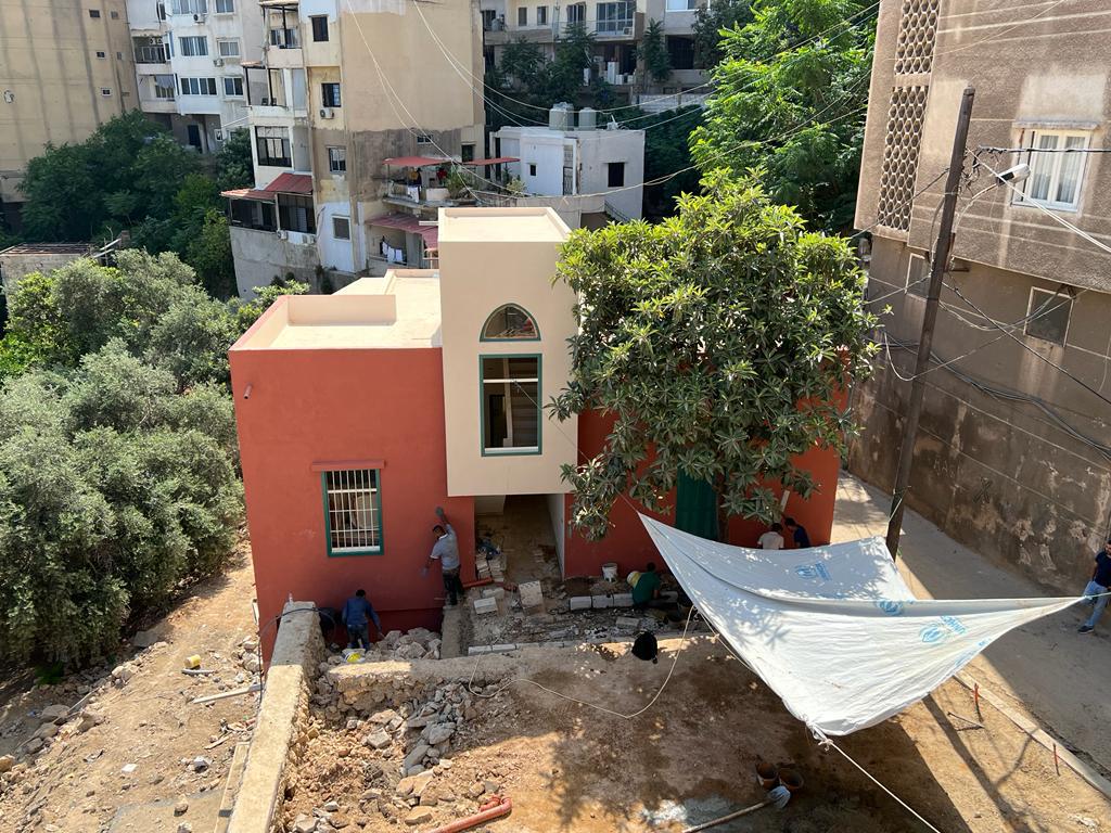 1 of 11 residential buildings of heritage value undergoing rehabilitation in the Rmeil Cluster, Beirut with thanks to funding from the Government of Japan nears the end of its transformation.” UN-Habitat Lebanon, 2022