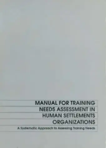 Manual For Training Needs Asse