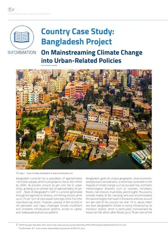 ountry Case Study: Mainstreaming Climate Change into Urban Related Policies Cover-image
