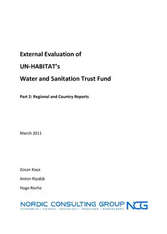xternal Evaluation of UN-Habitat’s Water and Sanitation Trust Fund (WTSF) - Cover image