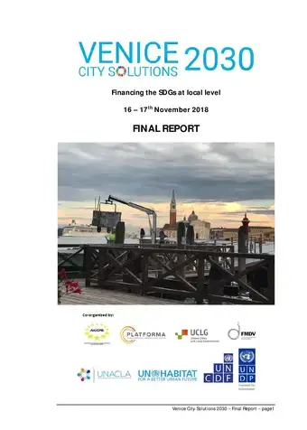 Final Report of the Venice City Solutions 2030-Cover image