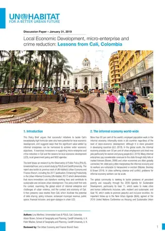 LED micro-enterprise and crime reduction Lessons from Cali Colombia - Cover image