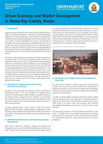 Urban Economy and Market Development in Homa Bay County, Kenya - Cover image