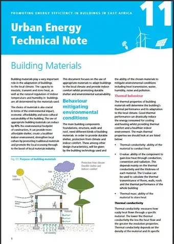 Urban Energy Technical Note 11: Building Materials - cover