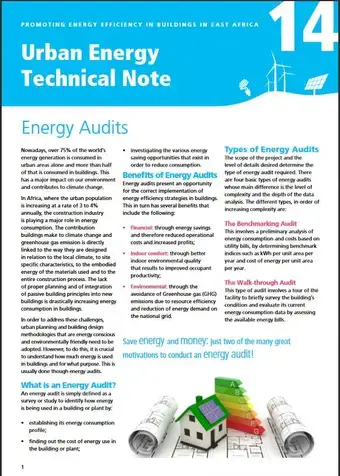 Urban Energy Technical Note 14: Energy Audits - cover
