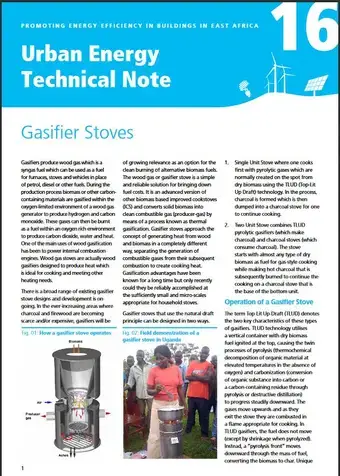 Urban Energy Technical Note 16: Gasifier Stoves - cover