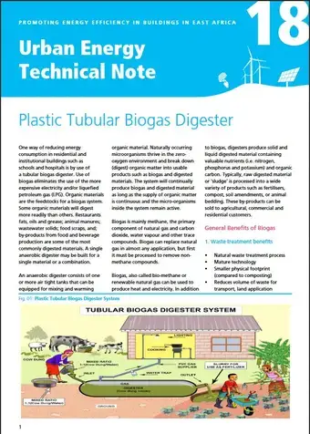 Urban Energy Technical Note 18: Plastic Tubular Biogas Digester - cover