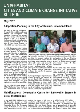 Adaptation Planning in the City of Honiara, Solomon Islands