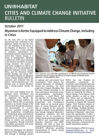 Myanmar is Better Equipped to Address Climate Change, Including in Cities