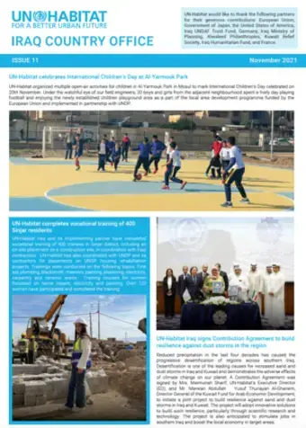 UN-Habitat Iraq Newsletter – November 2021 (English)