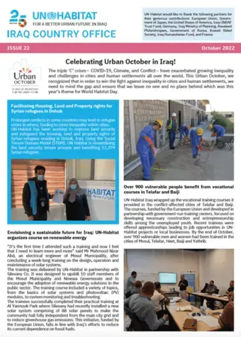 UN-Habitat Iraq Newsletter – October 2022
