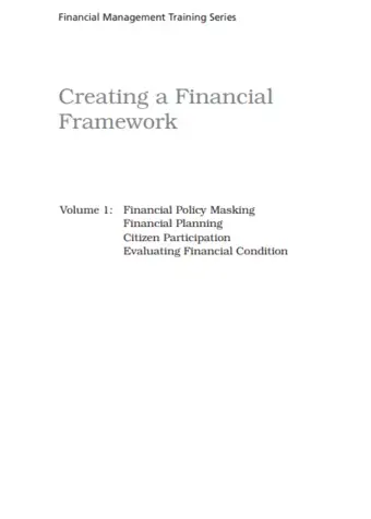  Financial Management Training Series Volume 1 - Creating a Financial Framework