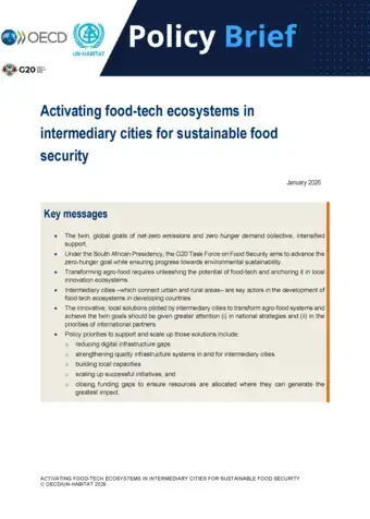 Activating food-tech ecosystems in intermediary cities for sustainable food security cover