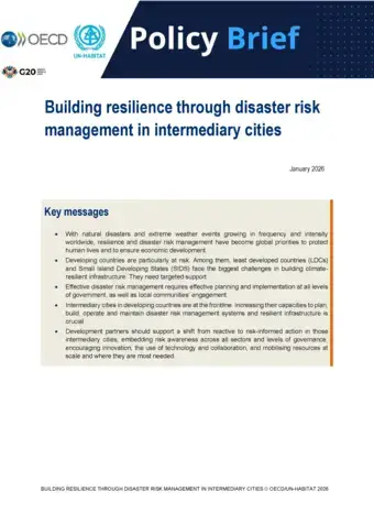 Building resilience through disaster risk management in intermediary cities cover