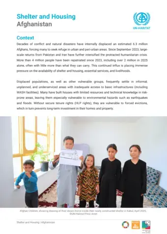 UN-Habitat Housing Initiatives in Afghanistan | Selected Projects