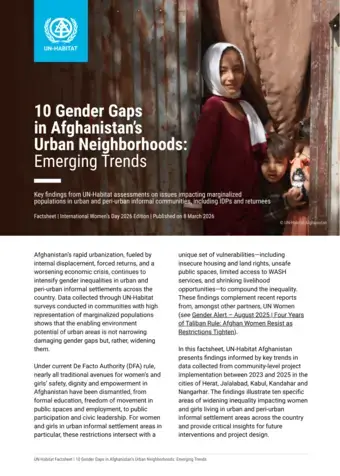 10 Gender Gaps in Afghanistan’s Urban Neighborhoods: Emerging Trends