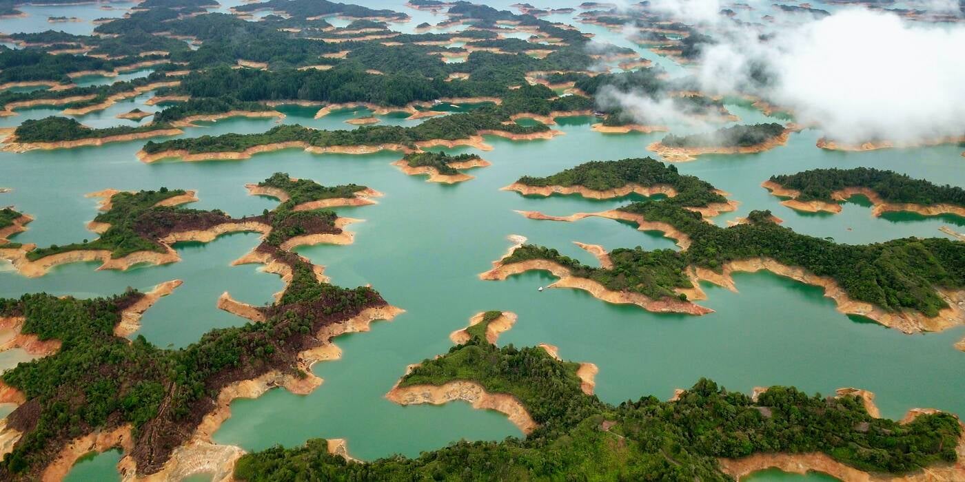 Amazing island formations in Guatapé, Antioquia, Colombia.