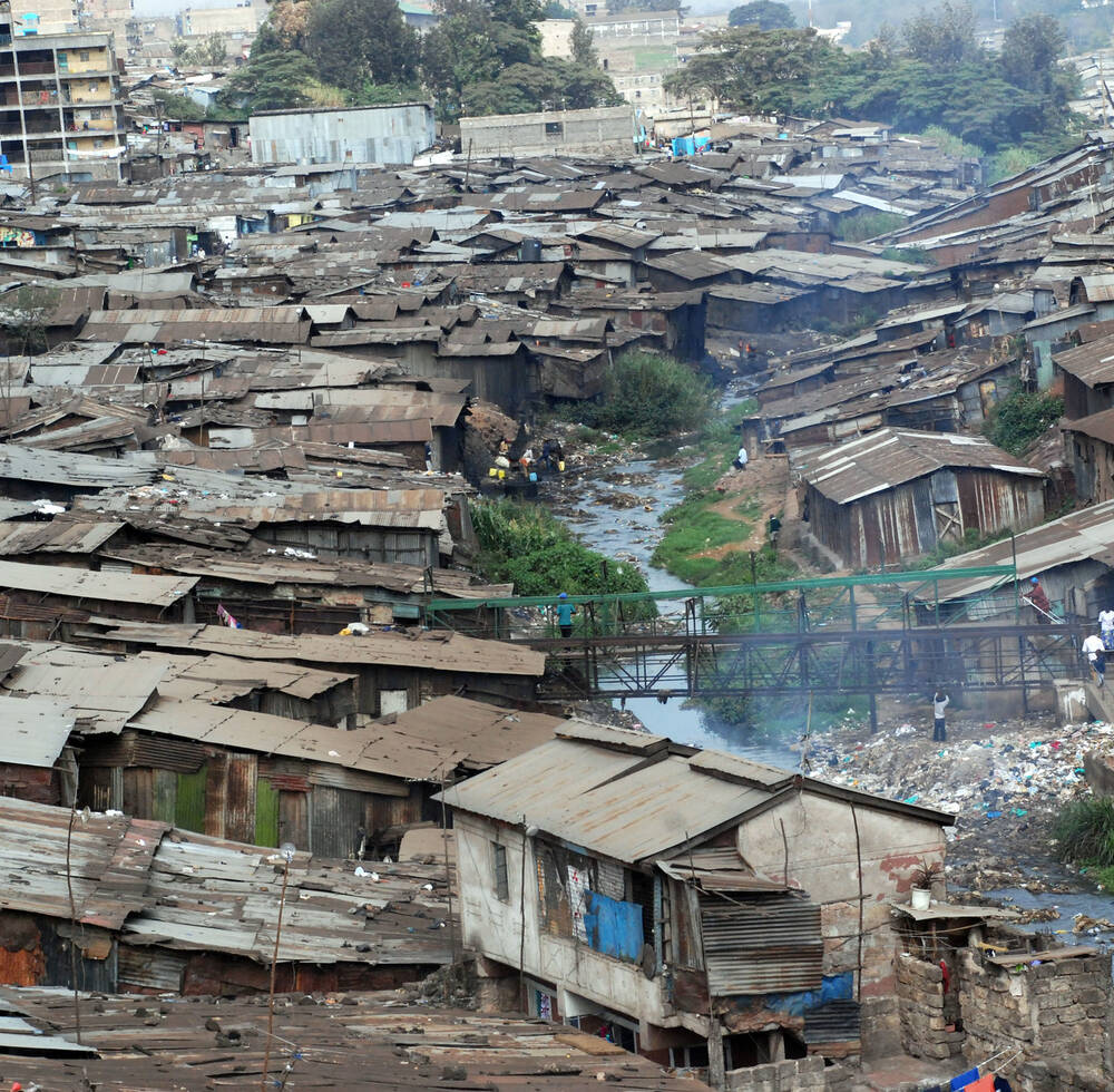 An overview of Mathare slum, Nairobi, Kenya 