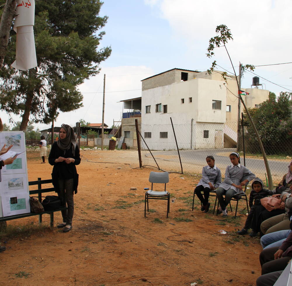 UN-Habitat supporting spatial planning interventions for the most vulnerable groups at a consultation workshop with rural communities in the West Bank to plan for built environment-Hebron