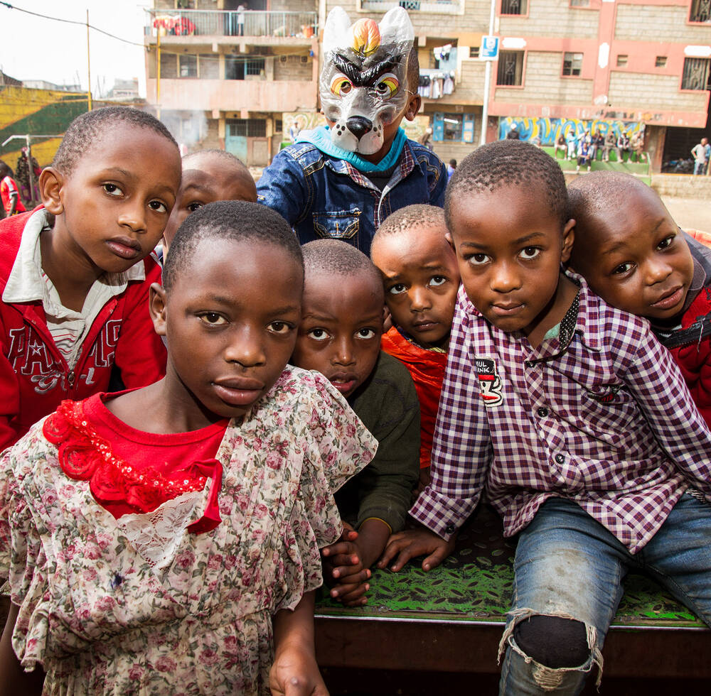 Children at the opening of the Childrens Corner in Mathare [UN-Habitat/Kirsten Milhahn]