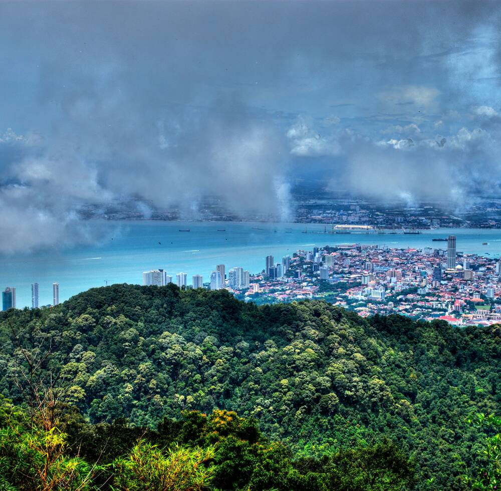 Wide shot of Penang