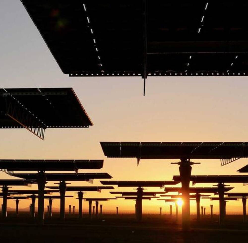 Solar panels on a parking lot