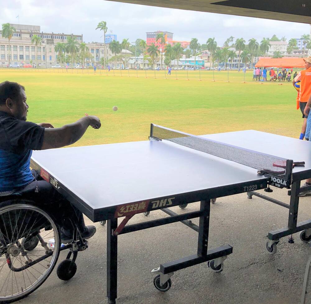 Inclusive sports - table tennis at World Cities Day event in Fiji