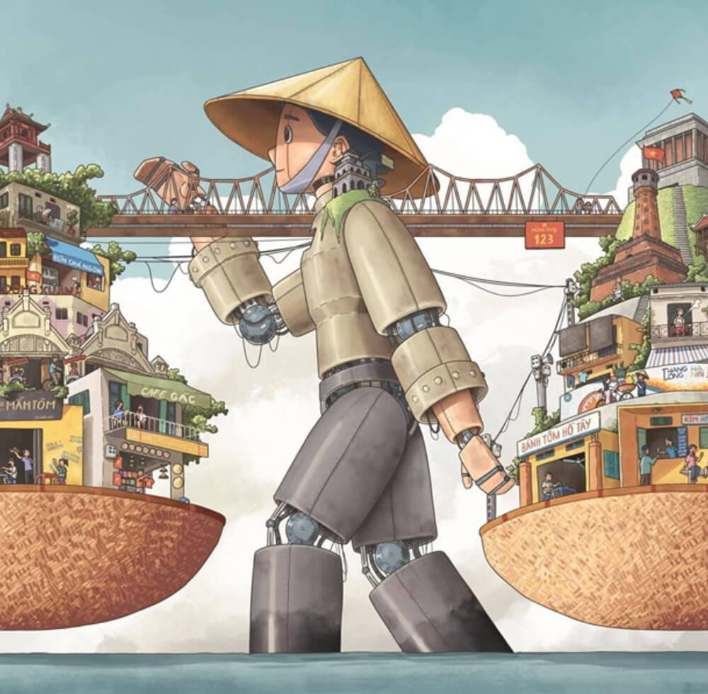 Ha Noi rong”, the winning artwork in the illustration contest “Ha Noi is…”, an initiative under the Ha Noi Rethink project. Credit: Dang Thai Tuan