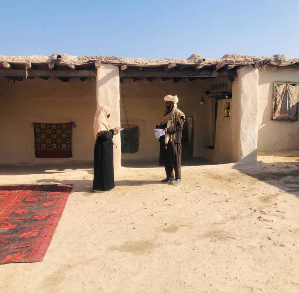 UN-Habitat Community Mobilizers Surveying IDPs in Nangarhar