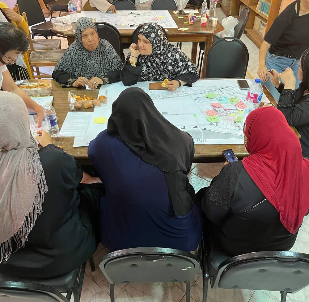 Workshop in Giza, July 2023: Women and girls collaborating to develop the Women and Girls in Urban Planning Manual.