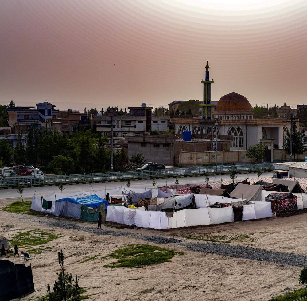 Returnees setup tents in the outskirts of Kunduz city, exposed to various risks