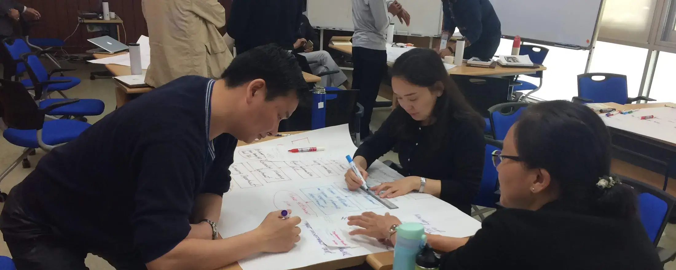 Mongolian participants working on their Stakeholder Analysis exercises