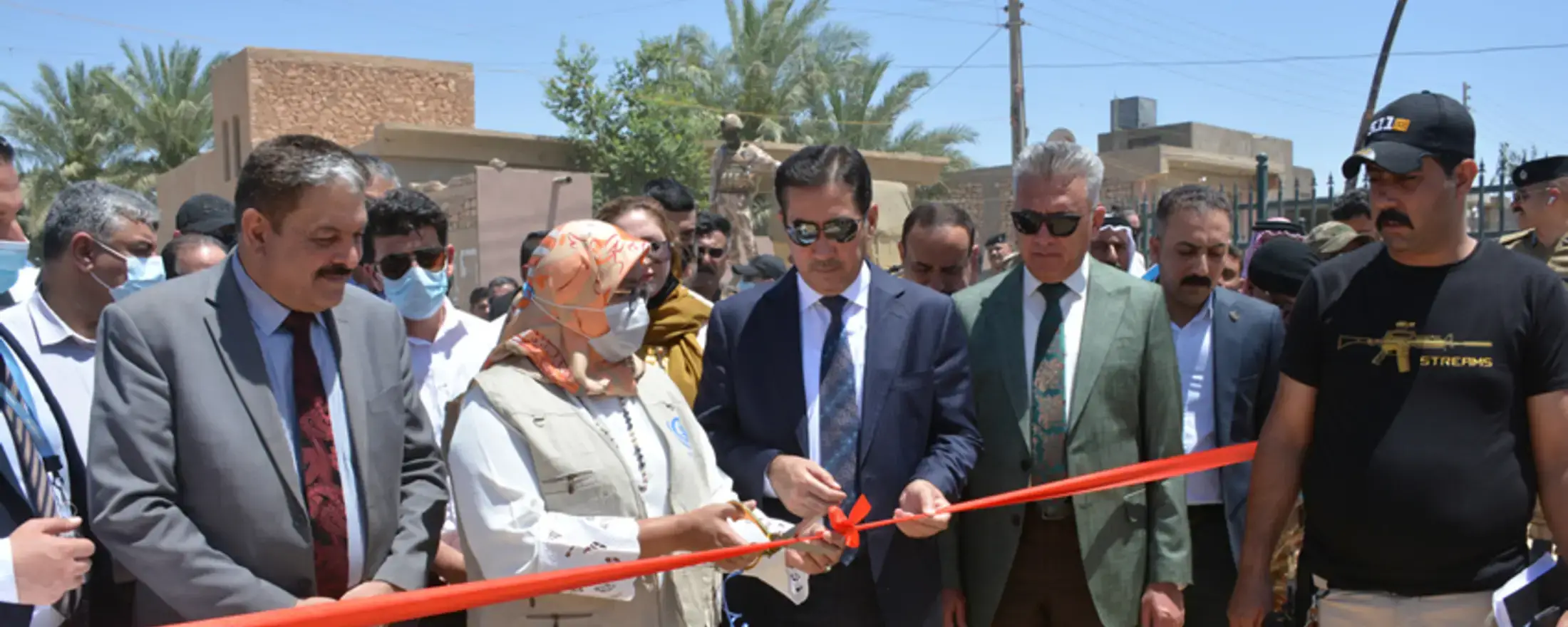 Local authorities in Heet, Iraq celebrate the handover of UN-Habitat projects funded by the European Union and Alwaleed Philanthropies