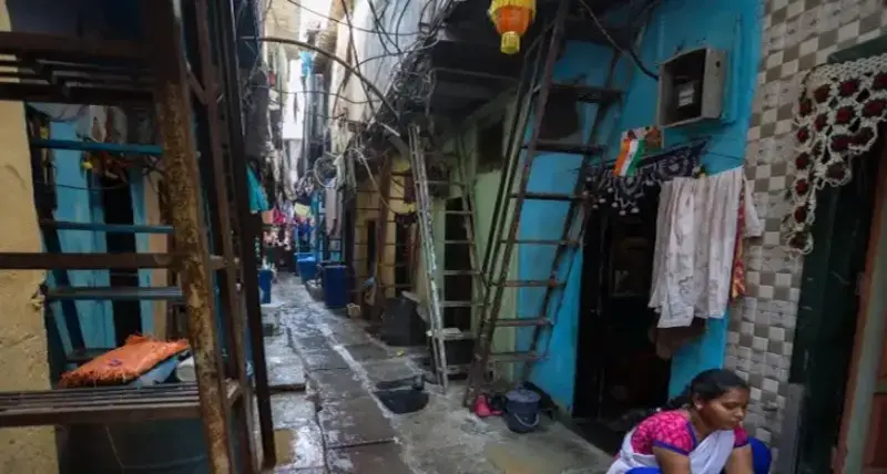 The Dharavi slum in Maharashtra, India.
