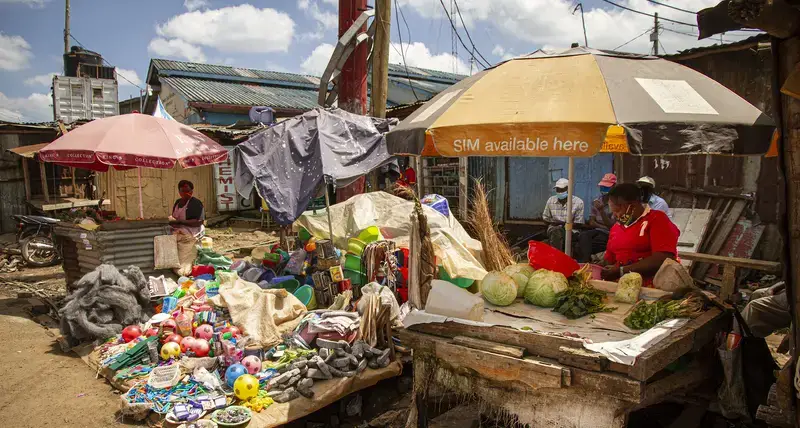 Kenya, Nairobi, Kibera. COVID19 prevention in slums