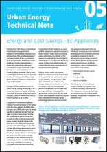 Urban Energy Technical Note 05: Energy and Cost Savings - EE Appliances - cover