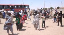 Returned Afghan families at the Islam Qala border crossing between Afghanistan and the Islamic Republic of Iran